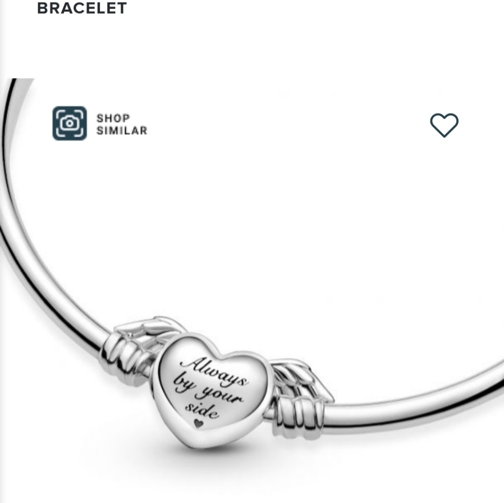 Pandora winged heart bangle